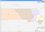 San Miguel Wall Map Color Cast Style